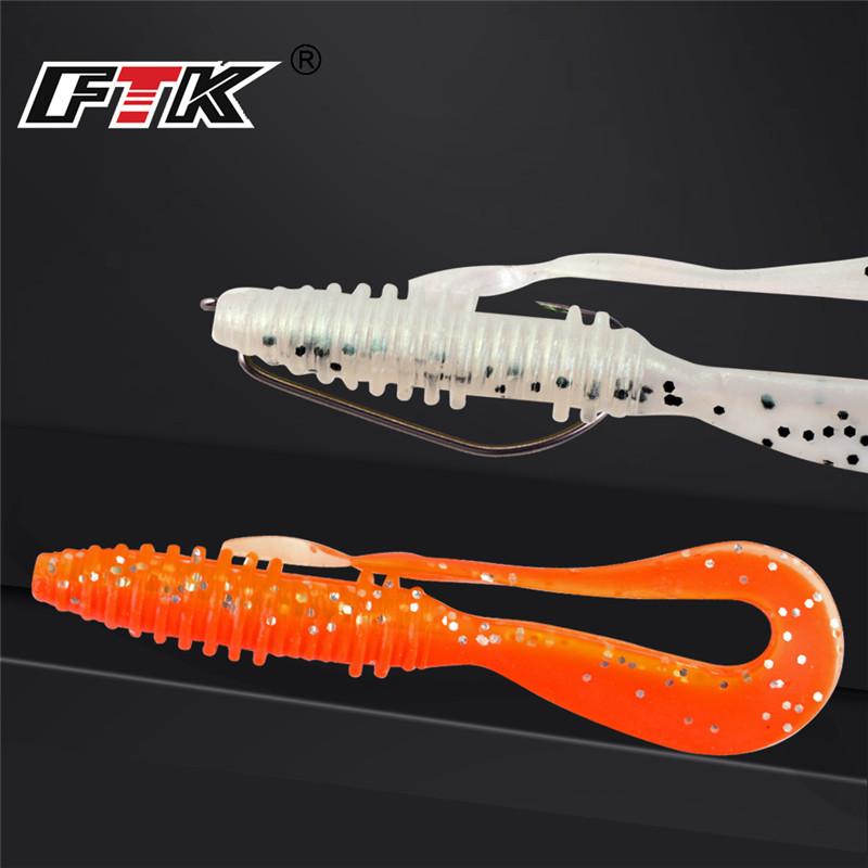 FTK Tail Thread Lure 8 Pieces Lure Shaker Soft Jig Head Gift Swing 8cm Weight 2.7g Fishing Tackle