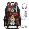 Multifunctional Camo Backpack for Students, USB Charging Casual Travel Daypack, Football Star Print Design