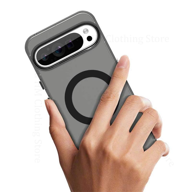 Cover For Google Pixel 9 Pro XL Candy Color Bumper Translucent Magnetic Phone Case For Pixel 9a 8a 8 Pro For Magsafe Matte Cover Pixel9 Pro XL Capa