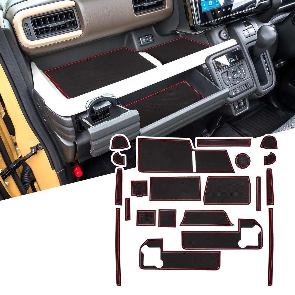 LFOTPP Interior Rubber Mats for Suzuki Gear Console Door Pocket Design Spacia/Spacia Custom/Spacia MK54S/94S, Mats, Mats, Non-Slip Mats, Dress-Up