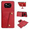 PU Leather Wallet Phone Case for Xiaomi POCO X3 Pro,X3 NFC Multiple Card Slots Dual Metal Button Closure Shockproof Full‑Body Protective Cover
