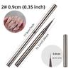 Silver Nail Liner Brush 6/9/12/15/18mm Thin Nail Art Brush for Manicure Design Pen Detail Acrylic Line Detail Drawing Painting