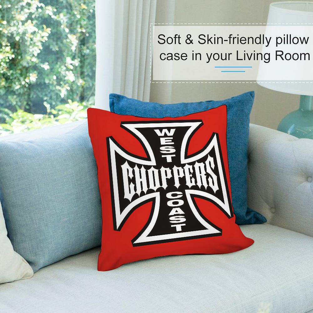 W-West Coast C-Choppers Pillow Case Short Plush Pillow Covers Sofa Decorative Gift Home Double-sided Printing Cushion Cover