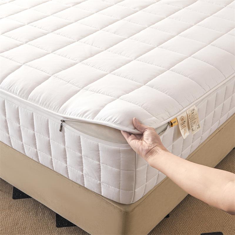 

Утолщенная простыня на резинке с 5 сторон, полностью закрывающий чехол для матраса на молнии, стеганый защитный наматрасник, пыленепроницаемая мягкая подкладка для матраса 140x200x20cm 1PC белый