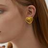Love Heart Designs Oversized Studs Earrings Comfortable Hypoallergenically Gold Plated Zinc Alloy Accessories