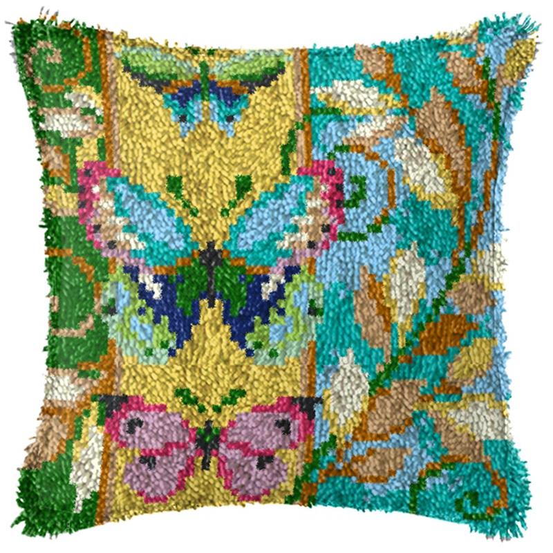 Flowers/Plant Series Latch Hook Rug Kits Pillows Smyrna Package Carpet Embroidery Latch Hook Kit Cross Stitch Pillow Knooppakket