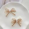 Hairpin Embroidery Lace Ribbon Bowknot Decor Hair Clip with Imitation Pearls Bangs Ponytails Buns Hair Accessories