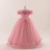 Blumenmädchen Prinzessin Kleid Für Hochzeiten Sommer Kind Formale Bogen Langes Kleid Für Schule Abend Party Kinder Kleider ALP-0031