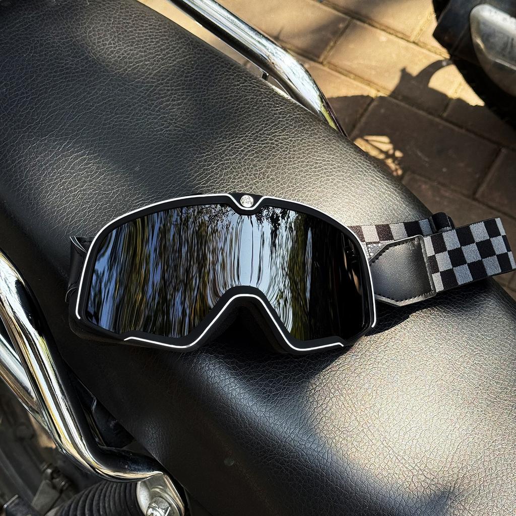 Kask motocyklowy retro motokrosowy gogle pilotażowe jet vintage motocyklowe skuterowe okulary offroadowe okulary