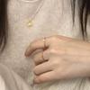 Minimally four claw inlaid small single diamond ring for women slim design The ring opening can be adjusted for  gifts