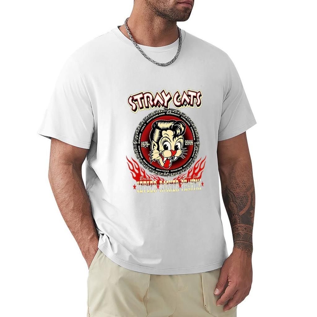 Stray Cats Tshirt Casual Basic Street Style Tshirt