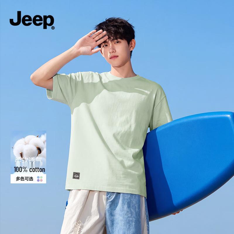 JEEP Men s Heavyweight Pure Cotton Breathable T-Shirt M
