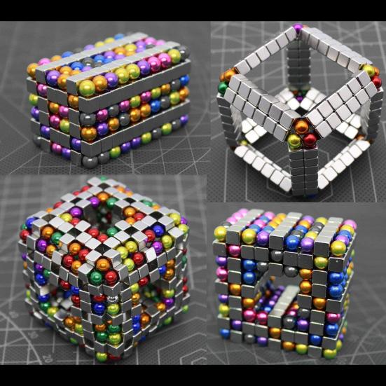 216 Stück 3mm Bunte Magnetkugeln Würfel Stressabbau Frühe Bildung Puzzle