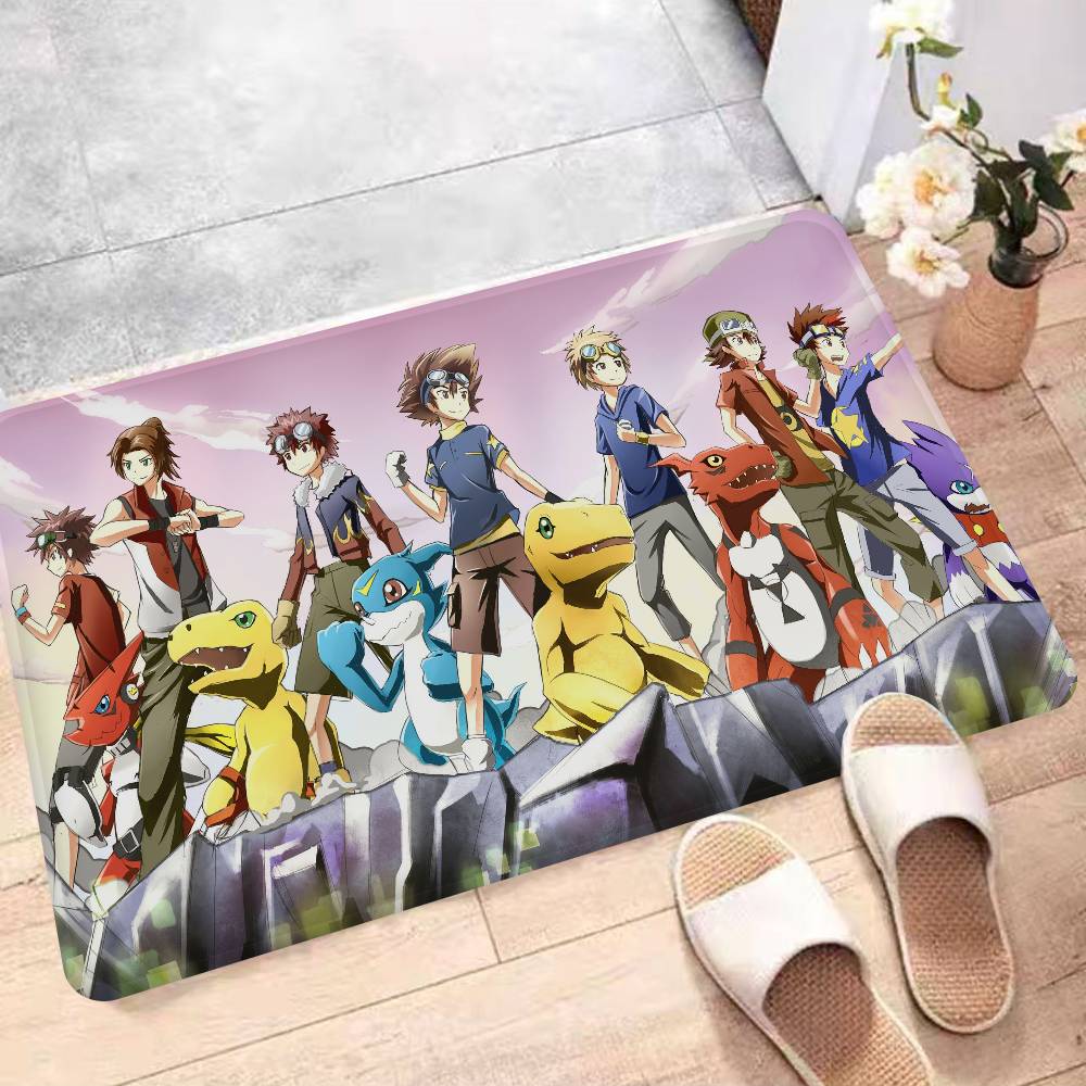 Kreslená D-Digimon Vstupní rohožka Pratelná Protiskluzová Podložka do obývacího pokoje k pohovce a křeslům Kuchyňská uvítací rohožka