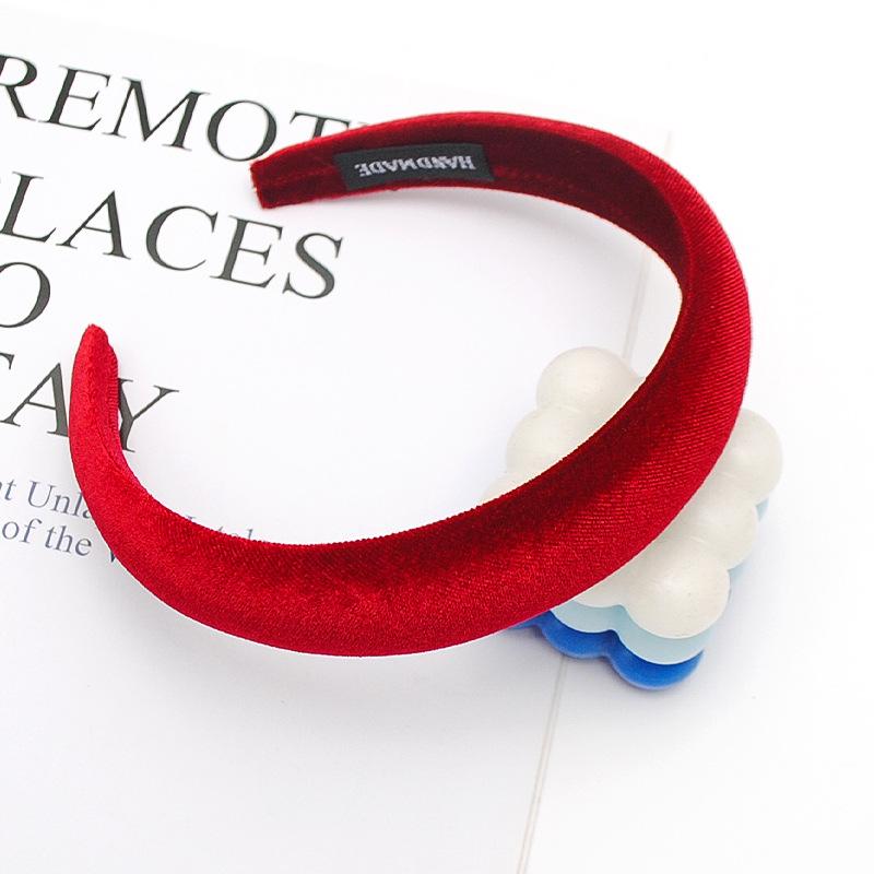 Chic Autumn Winter Soft Flannel Cloth Sponge Padded Headbands for Women Girls Daily Casual Shopping Headdress Simple Head Hoop