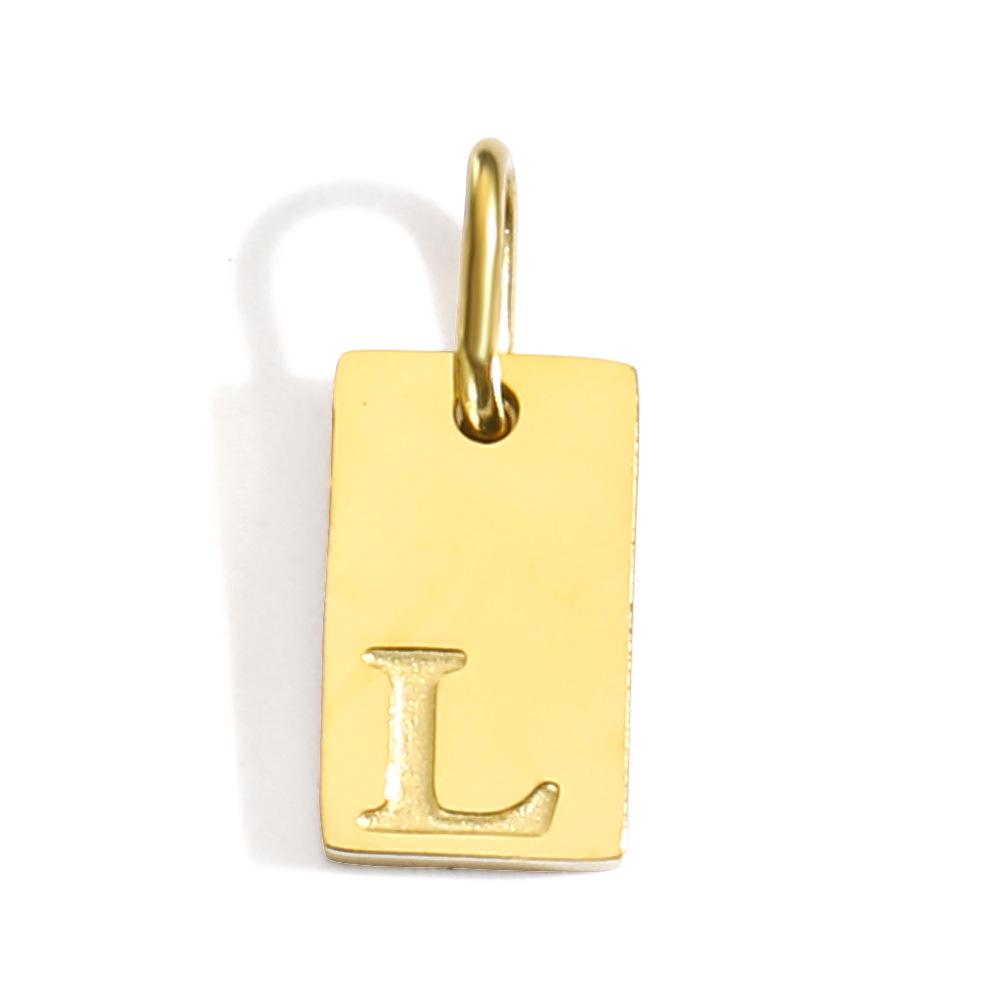 Gold-Plated Alphabet Pendant Accessories – 26 English Letters Stainless Steel for DIY Jewelry