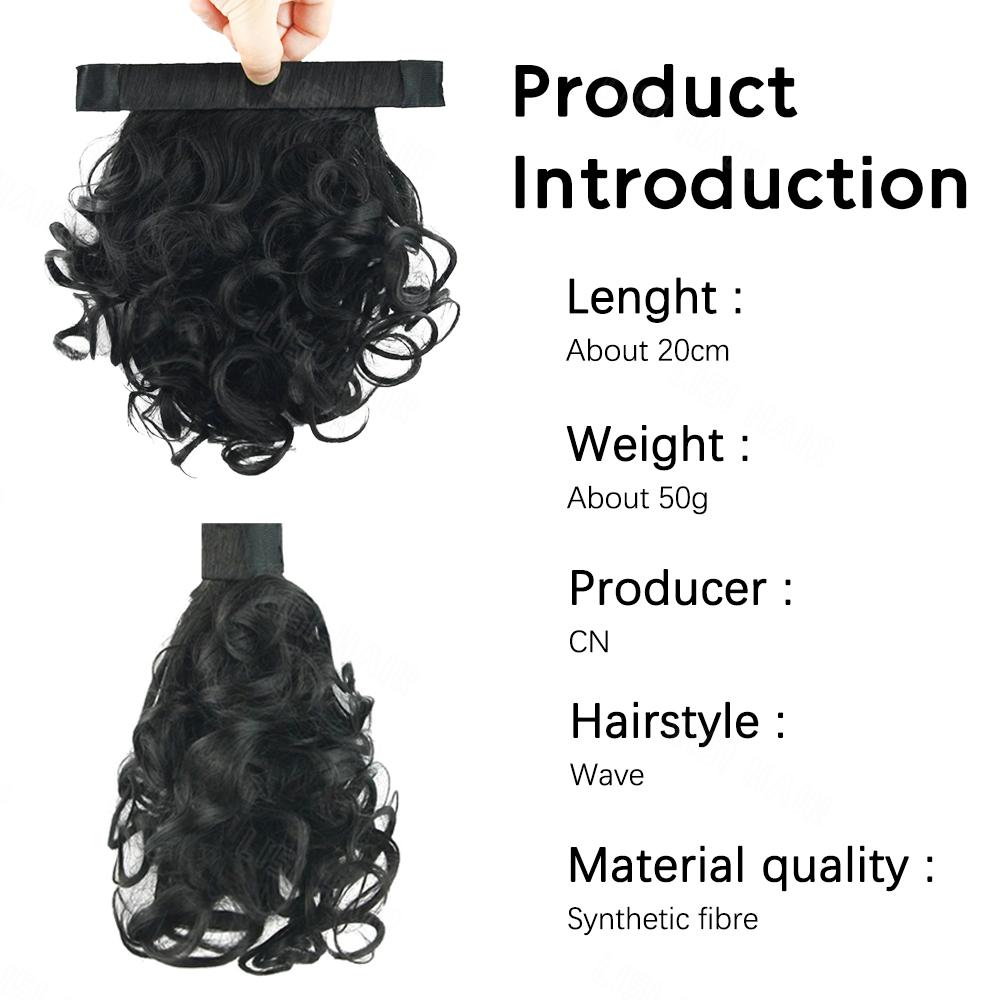 MISS WIG Extension Coda di Cavallo Sintetica Corta Riccioluta Ondulata Clip In Avvolgente la Coda di Cavallo per Donne