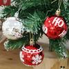 Electroplate Red Snowflake Ball Color Mirrored Painting Christmas Balls for Xmas Tree Hanging Pendants Ornaments Decor Wholesale