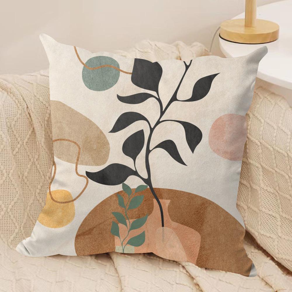 Boho Matisse Coral Lines Cushion Cover Soft Plush Fabric Double-Sided Printed Sofa Cushion Cover for All Seasons Home Decor Gift