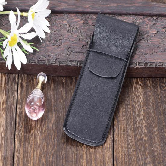 Faux Leather Pen 3 Pens Protective Pouch Holds Pen Case Travel Pencil Case Pocket Pen Protector