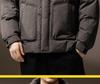 Men's High-End Lightweight 90% White Duck Down Puffer Jacket with Hood - Winter Warmth and Cold Protection