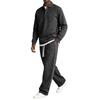 Men's 2 Piece Casual Set Long Sleeve Top and Drawstring Elastic Waist Cargo Pants for Outdoor Sports