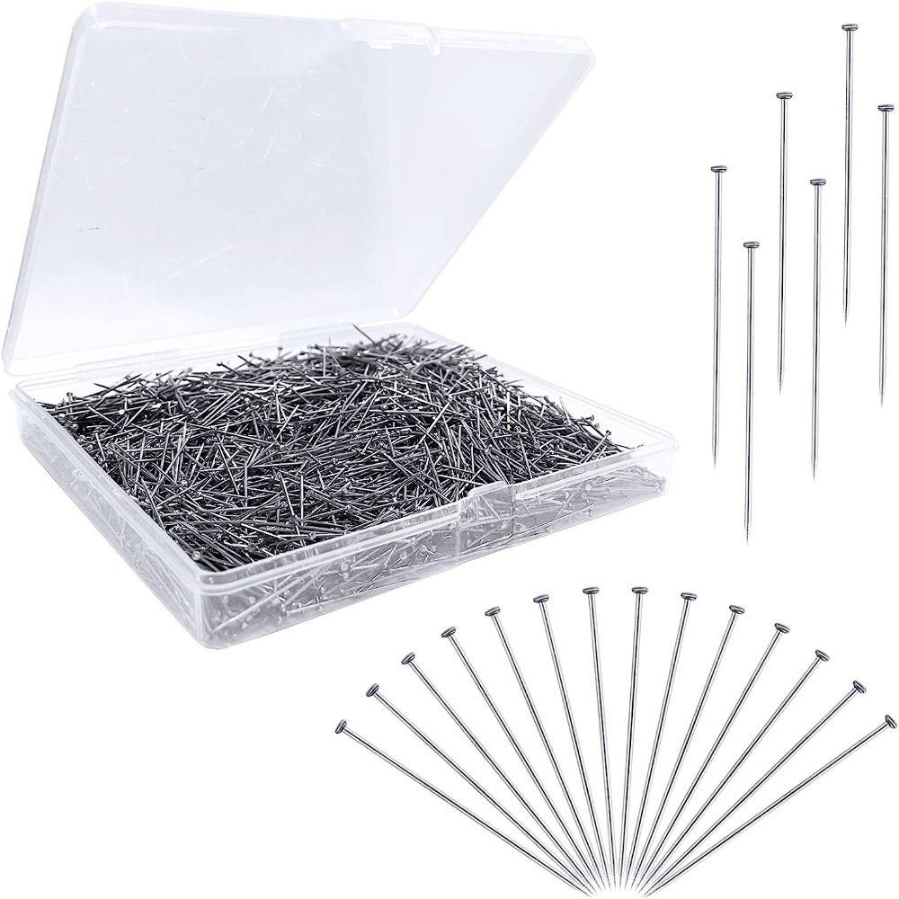 

3200 шт. длинных прямых булавок с плоской головкой 1 дюйм, тонкие атласные булавки для квилтинга