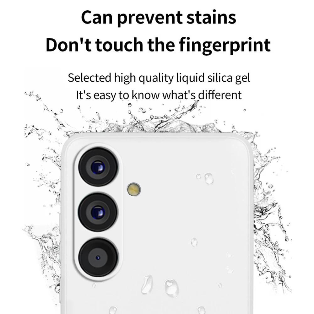 For Samsung A54 5G Case Liquid Silicone Camera Lens Protector Phone Cases For Samsung Galaxy A54 A55 A15 5G Soft Back Cover