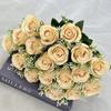 18 Heads Artificial Rose Flower Cluster For Hotel Lobby And Wedding Celebration