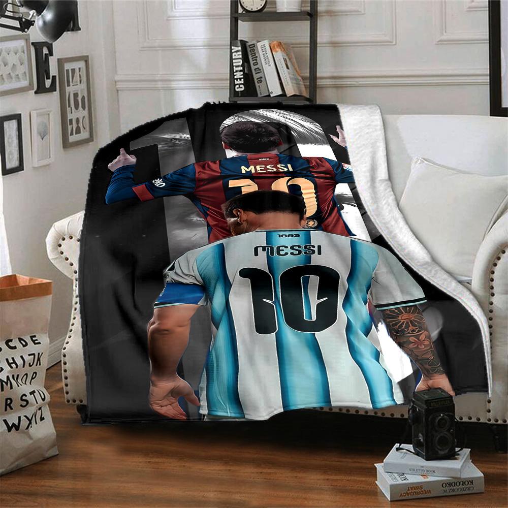 Messi's Legacy Soccer Blanket Comfortable Suitable for Office Bedding Bed for All Occasions Playful Design Suitable for Gifting Relatives and Friends
