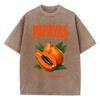 Papayas Hand Picked Fresh Prints Washed TShirt Womens Cotton T Shirts ONeck Comfortable Distressed Tops Summer Womans Clothes