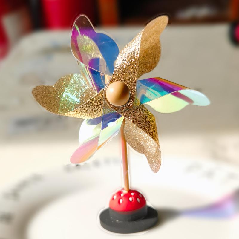 Cute Bamboo Dragonfly Pinwheel Ornament for Car or Motorcycle Interior