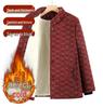 Floral Velvet-Lined Winter Coat for Elderly Women - Warm Cotton Jacket with Stand Collar