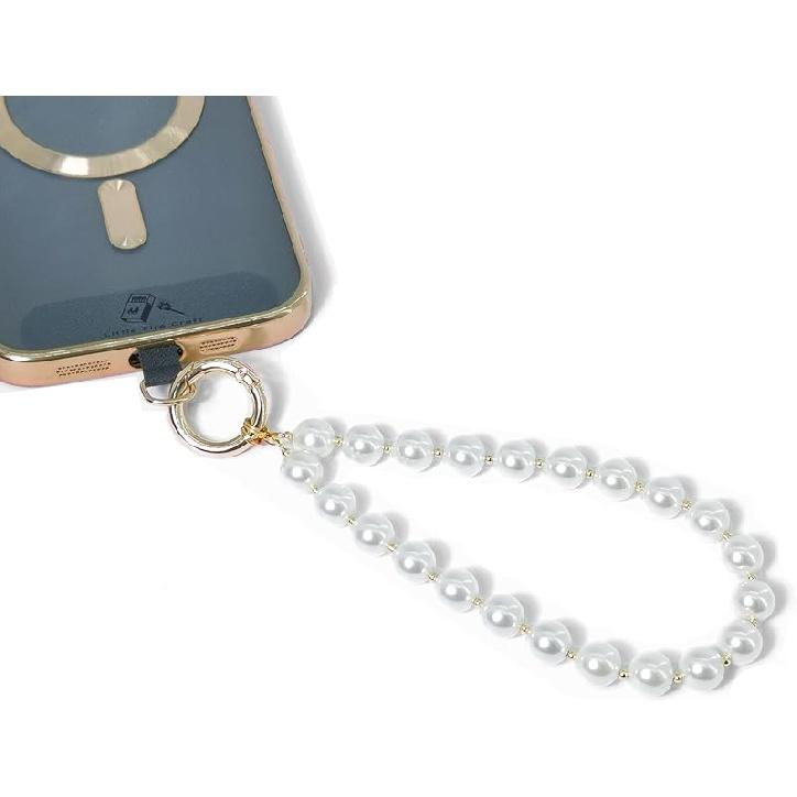 Бисерный ремешок на запястье для телефона, шнурок для телефона, ремешок на руку, съемный шнурок на запястье для телефона (Угольно-серый) жемчужина белый