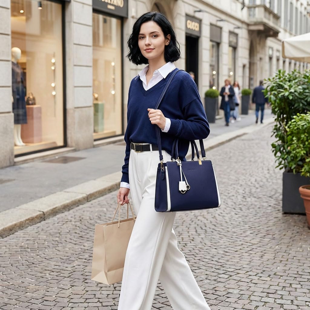 FORRICA Elegant Shoulder PU Leather Messenger Tote Suitable for Travel and Blue Women's Handbag, Bag, Bag, Bag, Shopping,