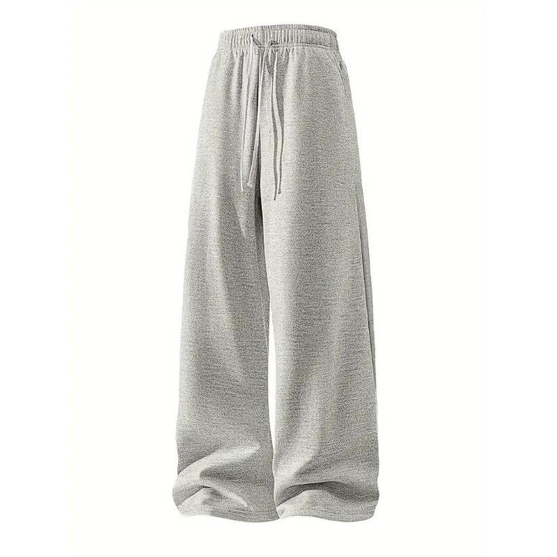 2026 Hong Kong Style Men's Wide-Leg Casual Pants - Trendy Straight-Leg, Loose Fit for Spring and Autumn