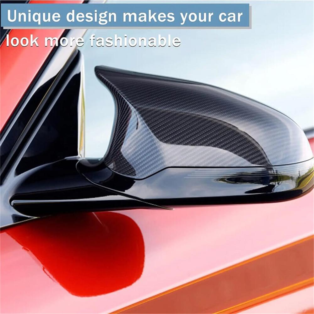 2x Carbon Fiber Look Side Mirror Cover Cap For BMW 1 2 3 4 Series X1 51162222543