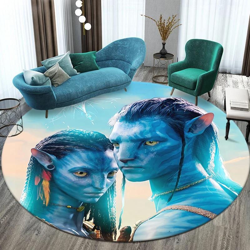 

Дисней Фільм Аватар Принтований Круглий Килимок для Підлоги Спальня Вітальня Диван Крісло Кухня Двері Килим Декор Нековзний Килим 80x80cm