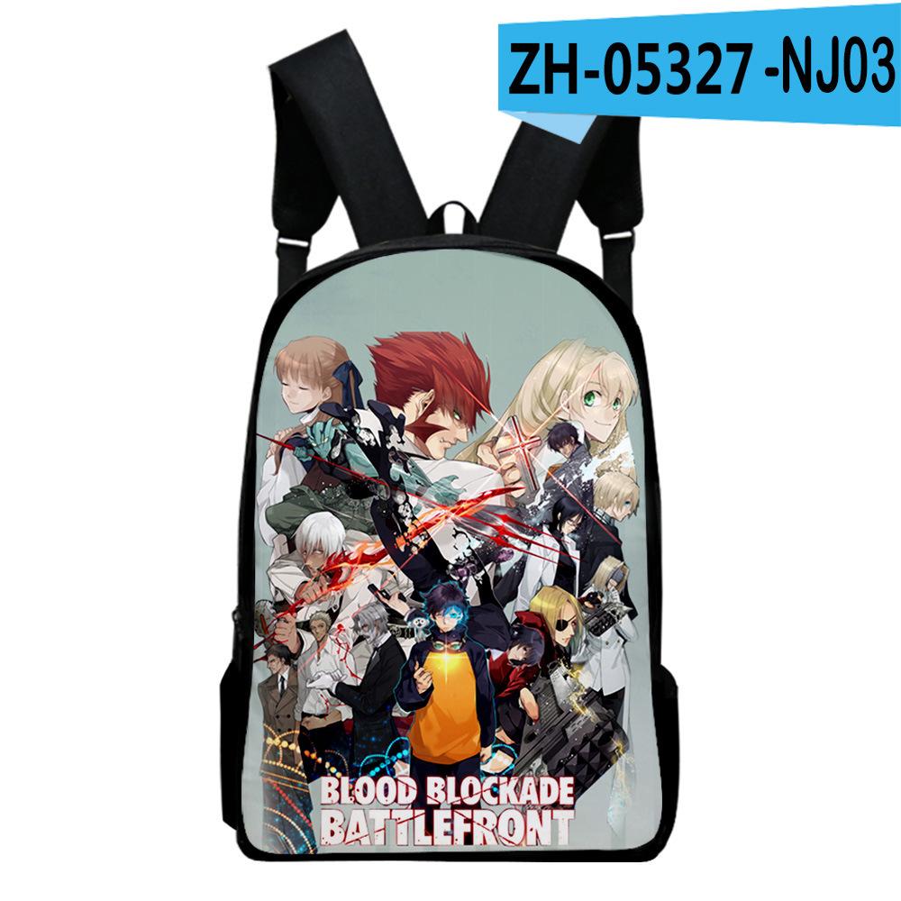 Sac à Dos Cahier Populaire Classique Kekkai Sensen Sacs d'École Élève Impression 3D Oxford Imperméable Sacs à Dos pour Ordinateur Portable Garçons/Filles