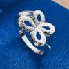 1 piece of 925 sterling silver 7-10 exquisite butterfly ring, women's jewelry gift, wedding accessory
