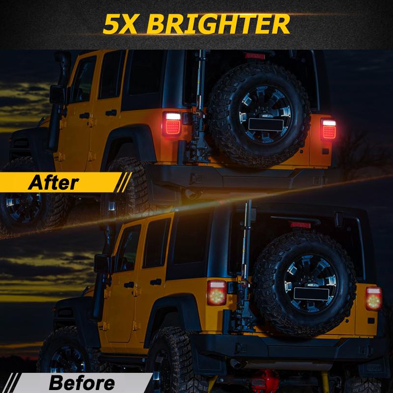 2pcs/set 83 LEDs Universal Tail Lights Brake Reverse Lights for Jeep Wrangler CJ TJ YJ JK