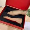 Coarse Heel Wear-resistant Breathable Patent Leather Flats Internet Celebrity Fashion Simple Single Shoe Style Casual Pointed Low Heel Sandals