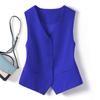 Suit Vest Small Vest Slim Women's Waistcoat Blue Short Vesten