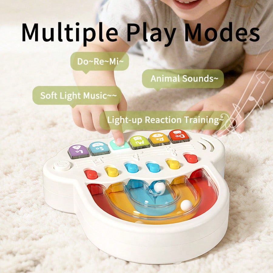 Light Up Baby Piano Keyboard Toy Adjustable Volume Multi Modes Rhythm Game Song Play Early Educational Interactive Toy Portable