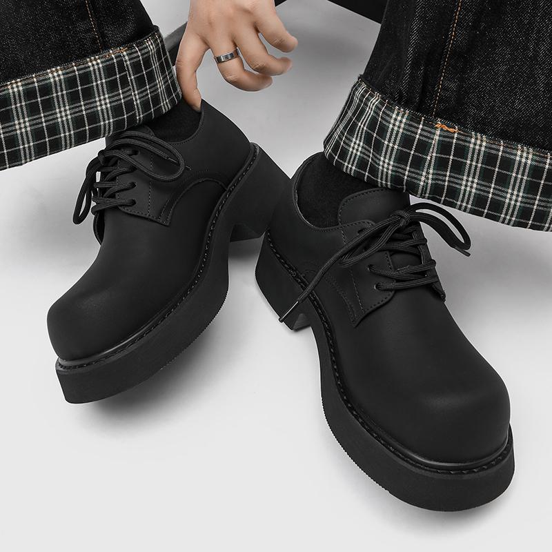 Fashion Fashion Men's Thick Soled Shoes Retro Casual Style Office and Leisure Party High Quality Daily Shoes Derby Dress 38-46 Lace-up