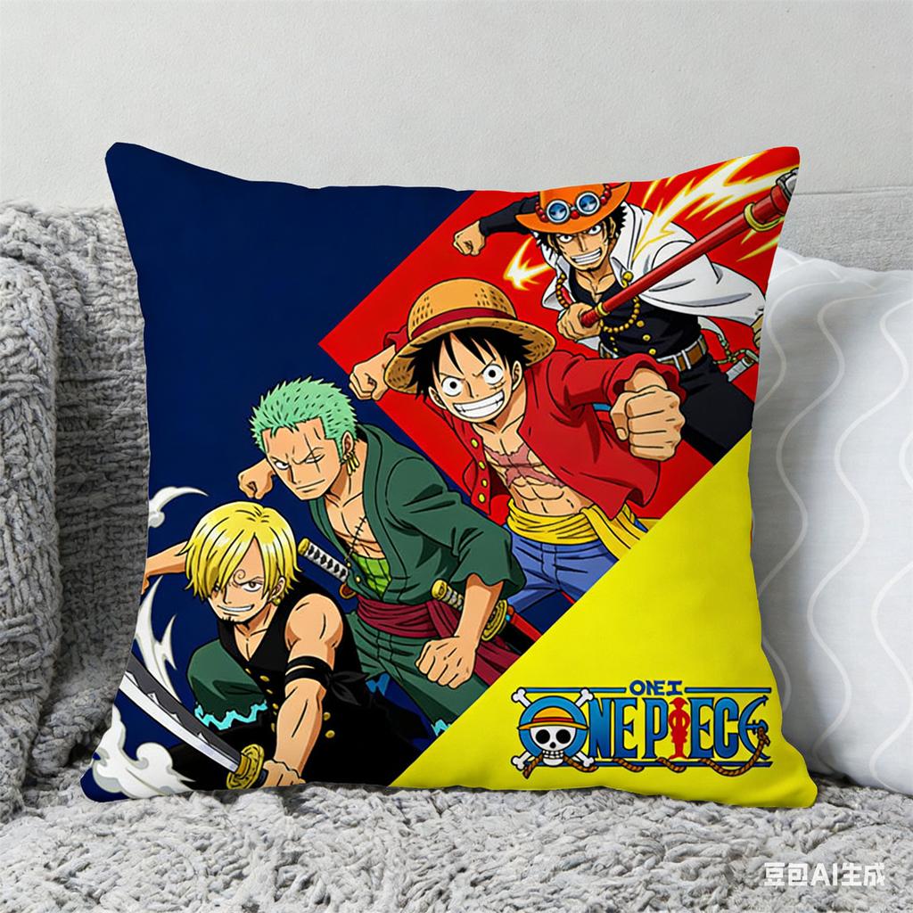 One Piece Pillow Cover Anime Fan Favorite Character Print Decorative Pillowcase for Bedroom Living Room and Anime Enthusiasts