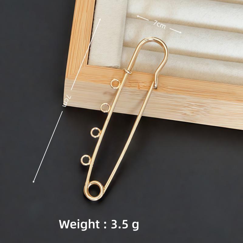 Colorfast Electroplated Safety Pin Brooch with Loop Holder for Sweaters and Pants