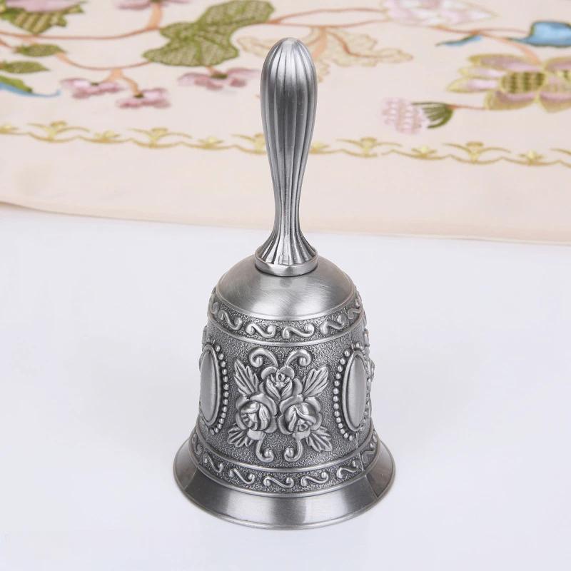 Large Vintage Metal Hand Bell School Dinner Shop Tea Bell Metal Pendant Craft Decoration Wedding Church Decoration Alarm Clock