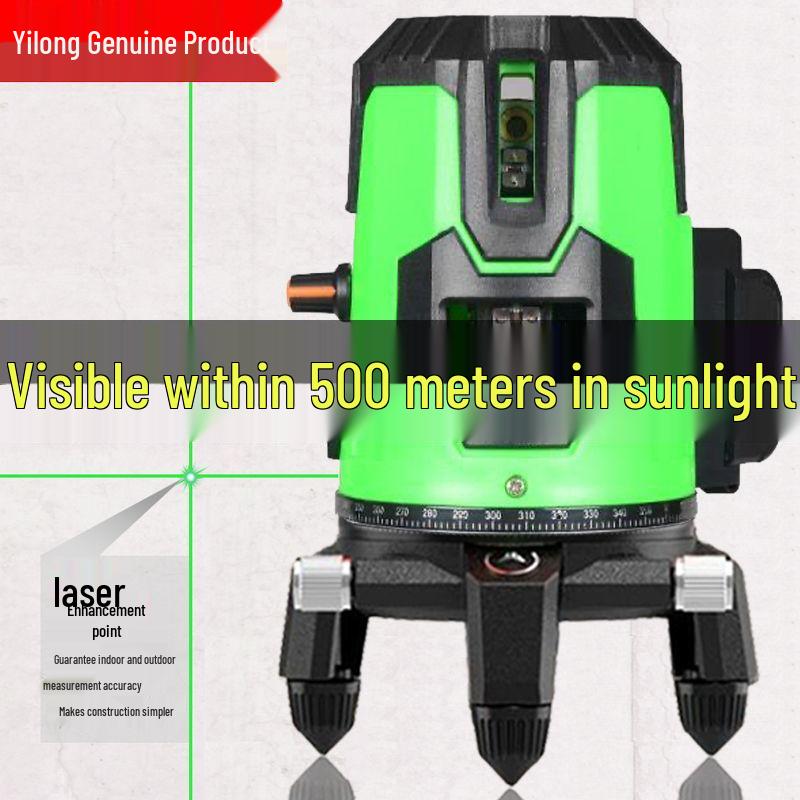 Yilong High-Precision Outdoor Laser Level with Green Light (2, 3, 5 Lines)