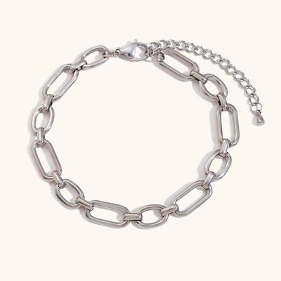 Rz This Is a Unique and High-end, Versatile Stainless Steel Paperclip Coffee Bean Knot Spliced Handmade Ankle Chain for Women.